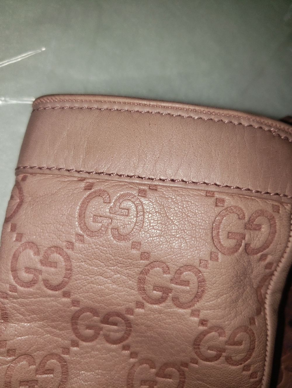 Gucci Lillac Lambskin Leather Cashmere Lined Glove With Ink Stain - Picture 9 of 13